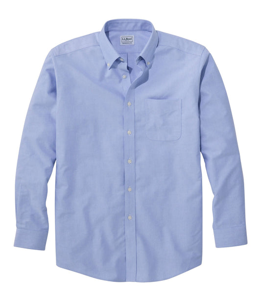 L.L.Bean Men's Wrinkle-Free Classic Oxford Cloth Shirt, Traditional Fit French Blue