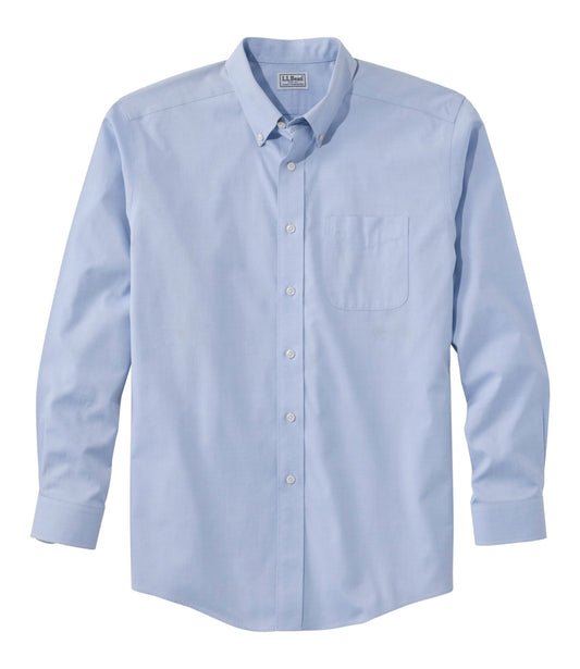L.L.Bean Men's Wrinkle-Free Pinpoint Oxford Cloth Shirt, Traditional Fit Blue
