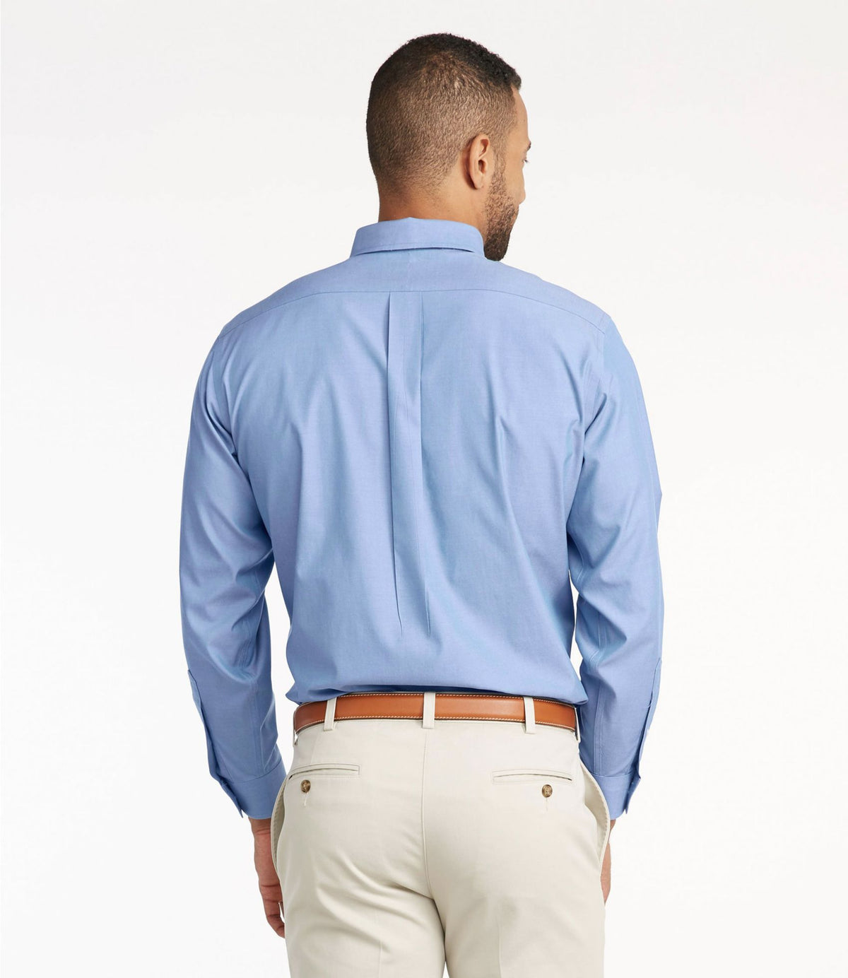 L.L.Bean Men's Wrinkle-Free Pinpoint Oxford Cloth Shirt, Traditional Fit Blue