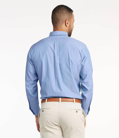 L.L.Bean Men's Wrinkle-Free Pinpoint Oxford Cloth Shirt, Traditional Fit Blue