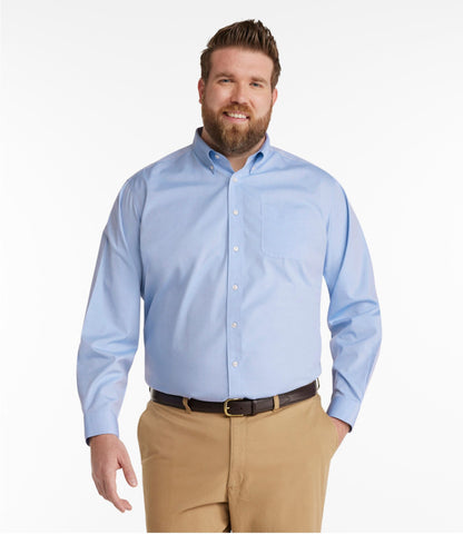 L.L.Bean Men's Wrinkle-Free Pinpoint Oxford Cloth Shirt, Traditional Fit Blue