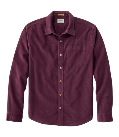 L.L.Bean Men's Sunwashed Corduroy Shirt, Slightly Fitted Untucked Fit Fig