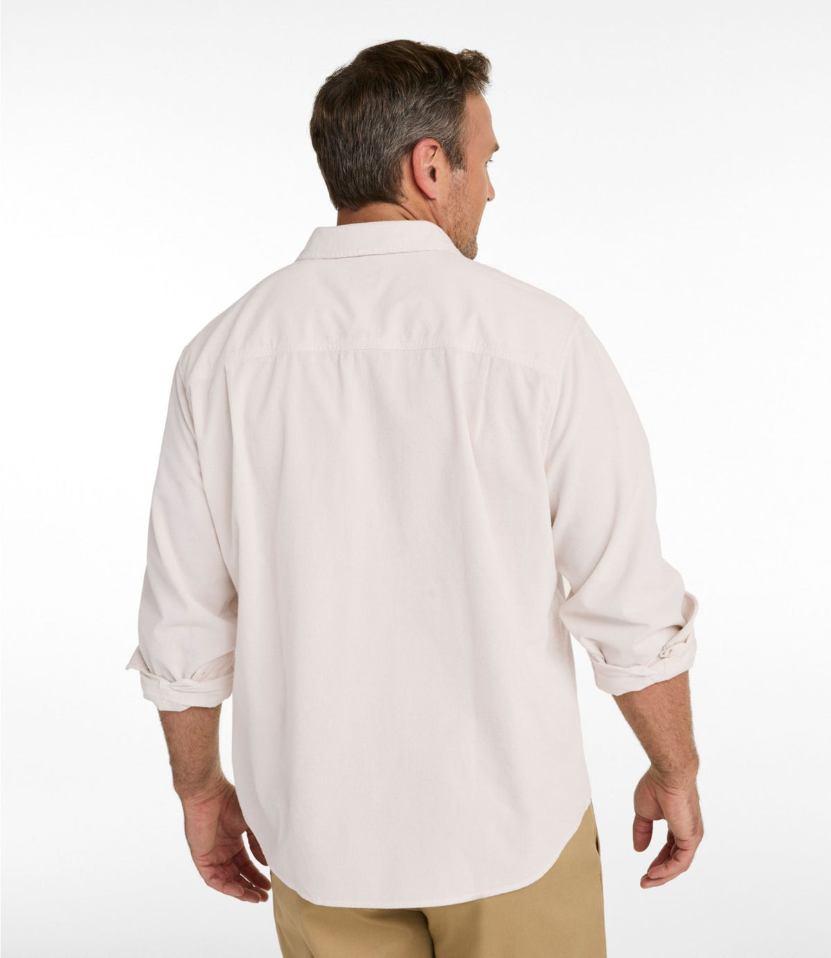 L.L.Bean Men's Sunwashed Corduroy Shirt, Slightly Fitted Untucked Fit Fig