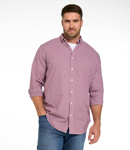 L.L.Bean Men's Wrinkle-Free Kennebunk Sport Shirt, Slightly Fitted Check Blue Tide