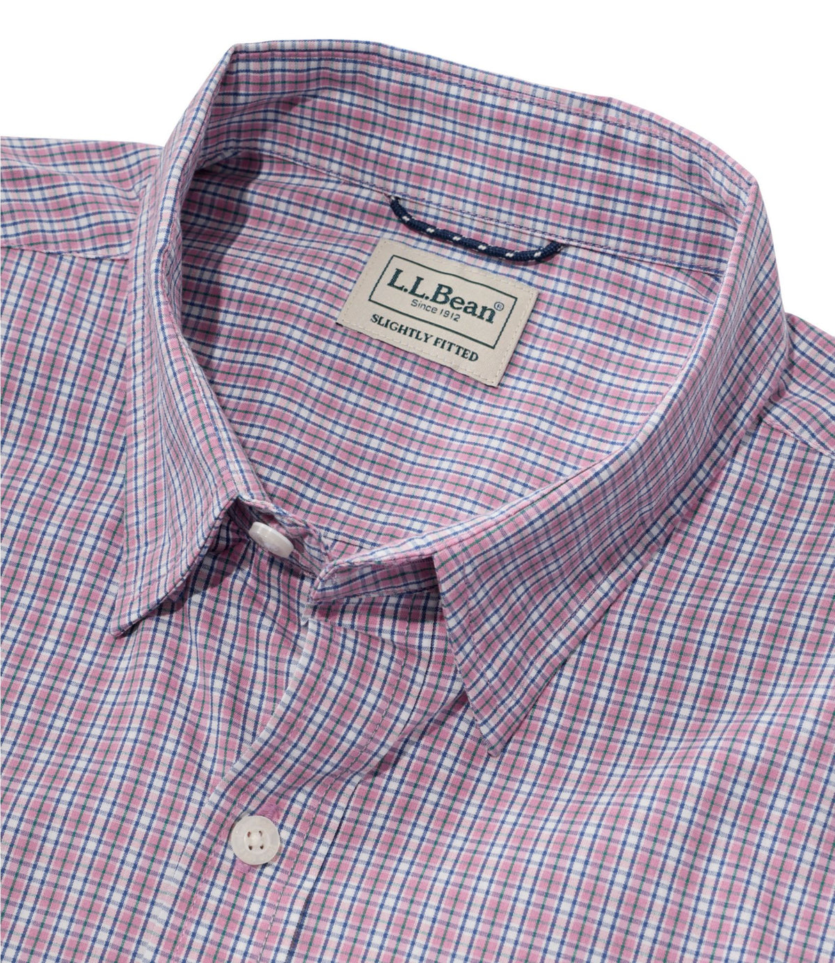 L.L.Bean Men's Comfort Stretch Performance® Shirt, Long-Sleeve, Slightly Fitted Untucked Fit, Plaid Blue Tide