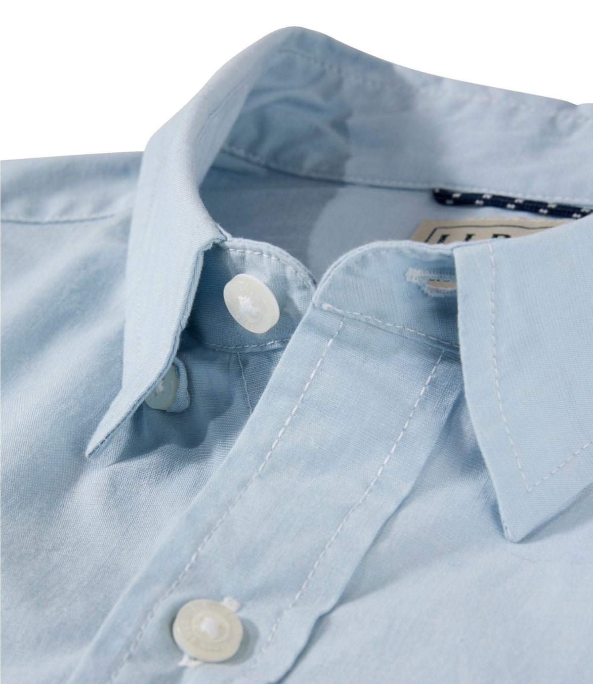 L.L.Bean Men's Comfort Stretch Performance® Chambray Shirt, Long-Sleeve, Slightly Fitted Untucked Fit Camel Brown