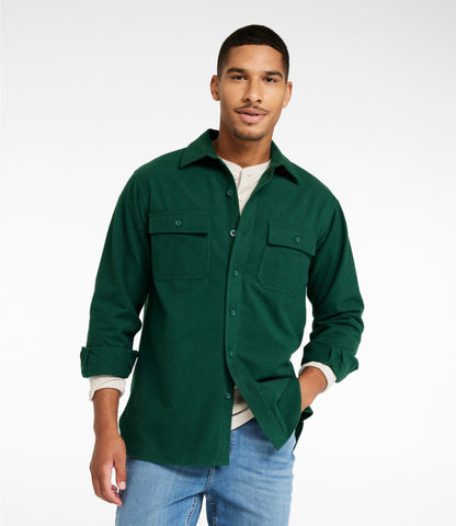 L.L.Bean Men's Chamois Shirt, Traditional Fit Deep Green