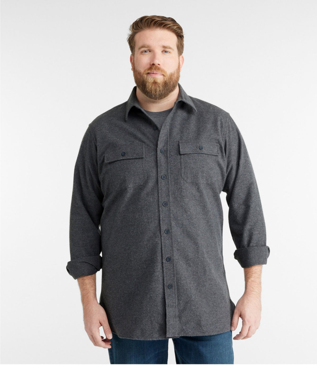 L.L.Bean Men's Chamois Shirt, Traditional Fit Deep Green