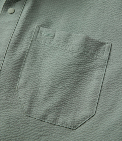 L.L.Bean Men's VentureTek Seersucker Shirt, Short-Sleeve Classic Navy