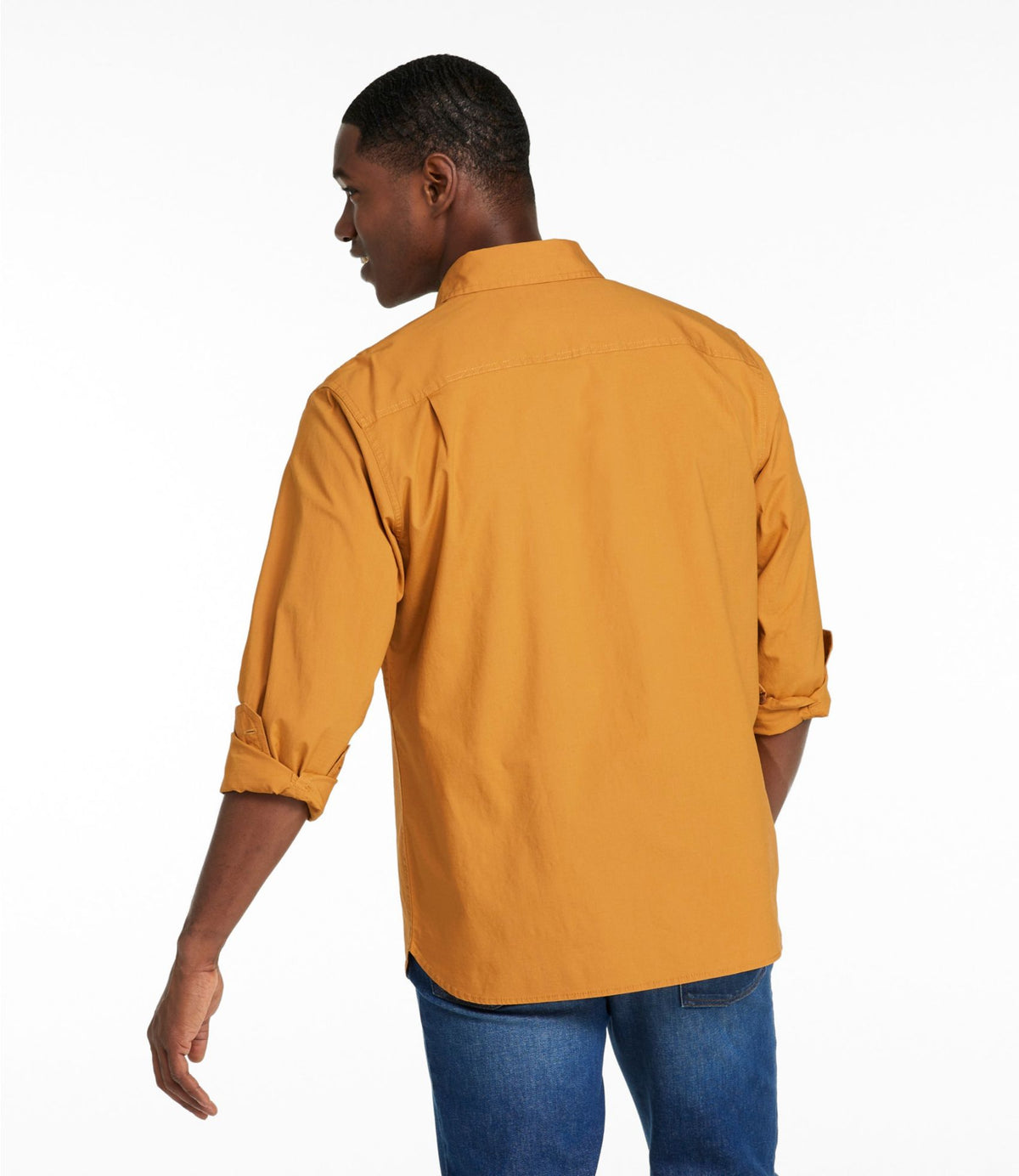 L.L.Bean Men's Riverton Ripstop Shirt, Long-Sleeve, Traditional Untucked Fit Delta Blue