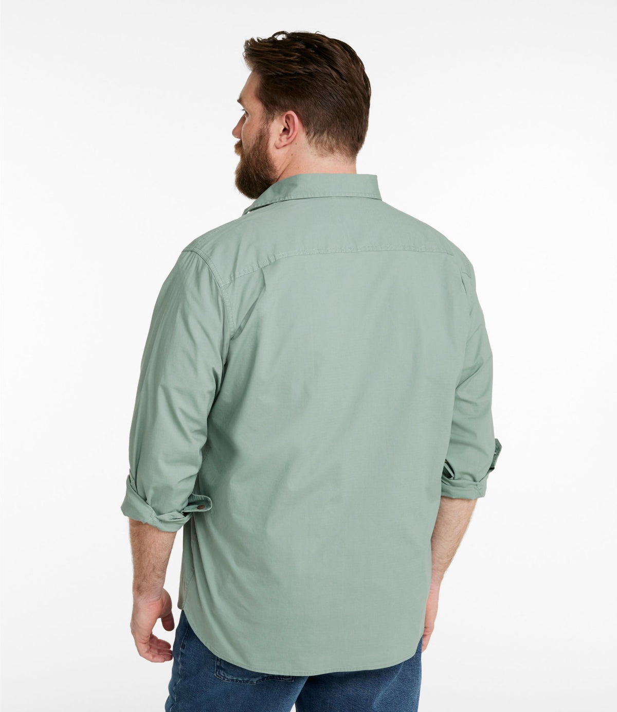 L.L.Bean Men's Riverton Ripstop Shirt, Long-Sleeve, Traditional Untucked Fit Delta Blue