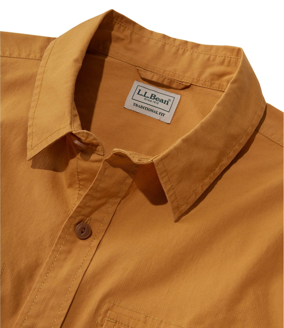 L.L.Bean Men's Riverton Ripstop Shirt, Long-Sleeve, Traditional Untucked Fit Delta Blue
