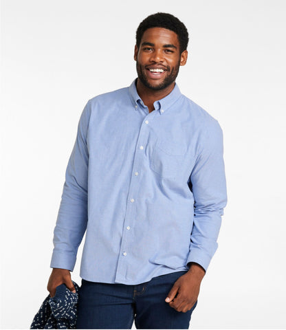 L.L.Bean Men's Comfort Stretch® Oxford Shirt, Slightly Fitted Untucked Fit