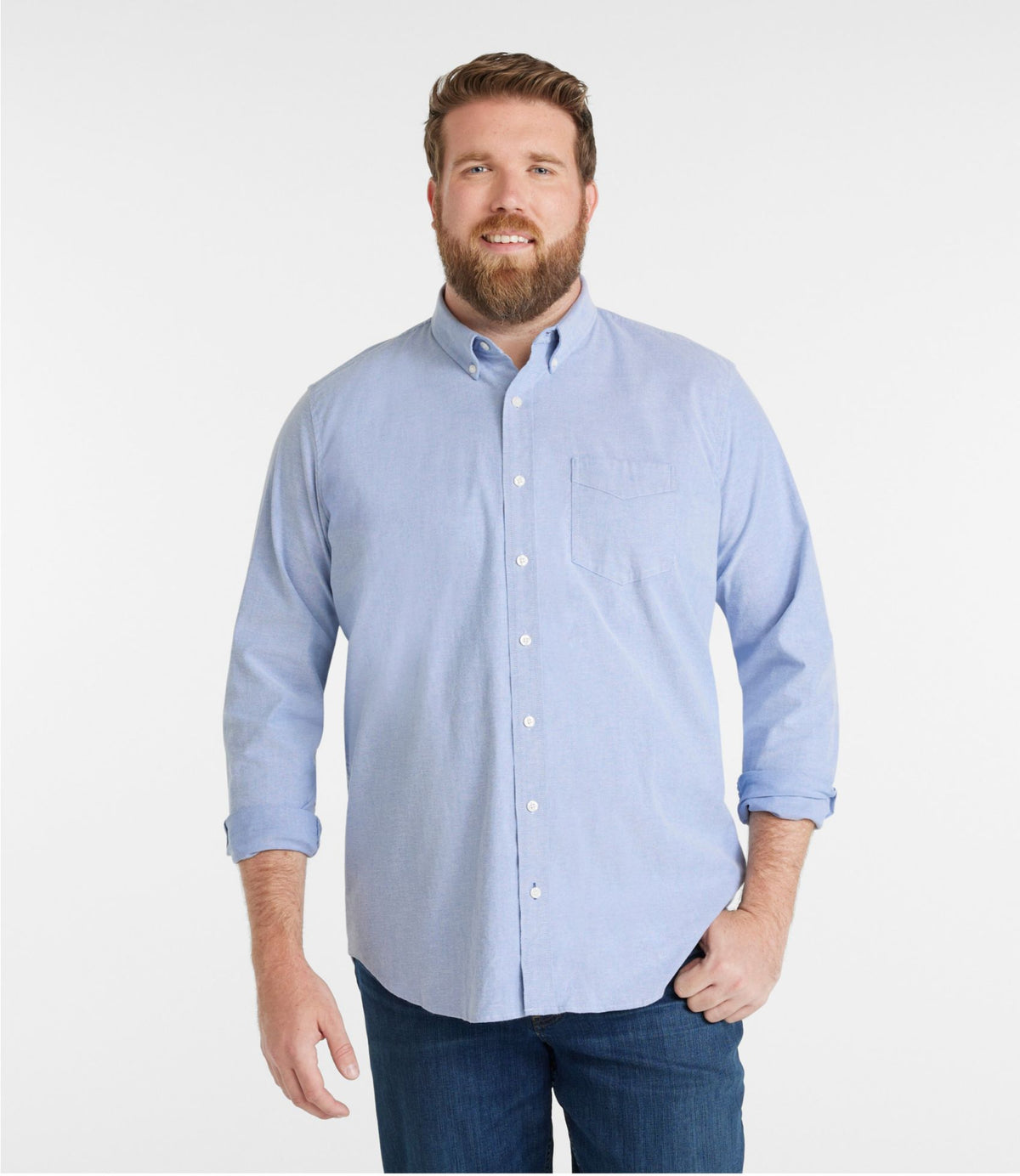 L.L.Bean Men's Comfort Stretch® Oxford Shirt, Traditional Untucked Fit