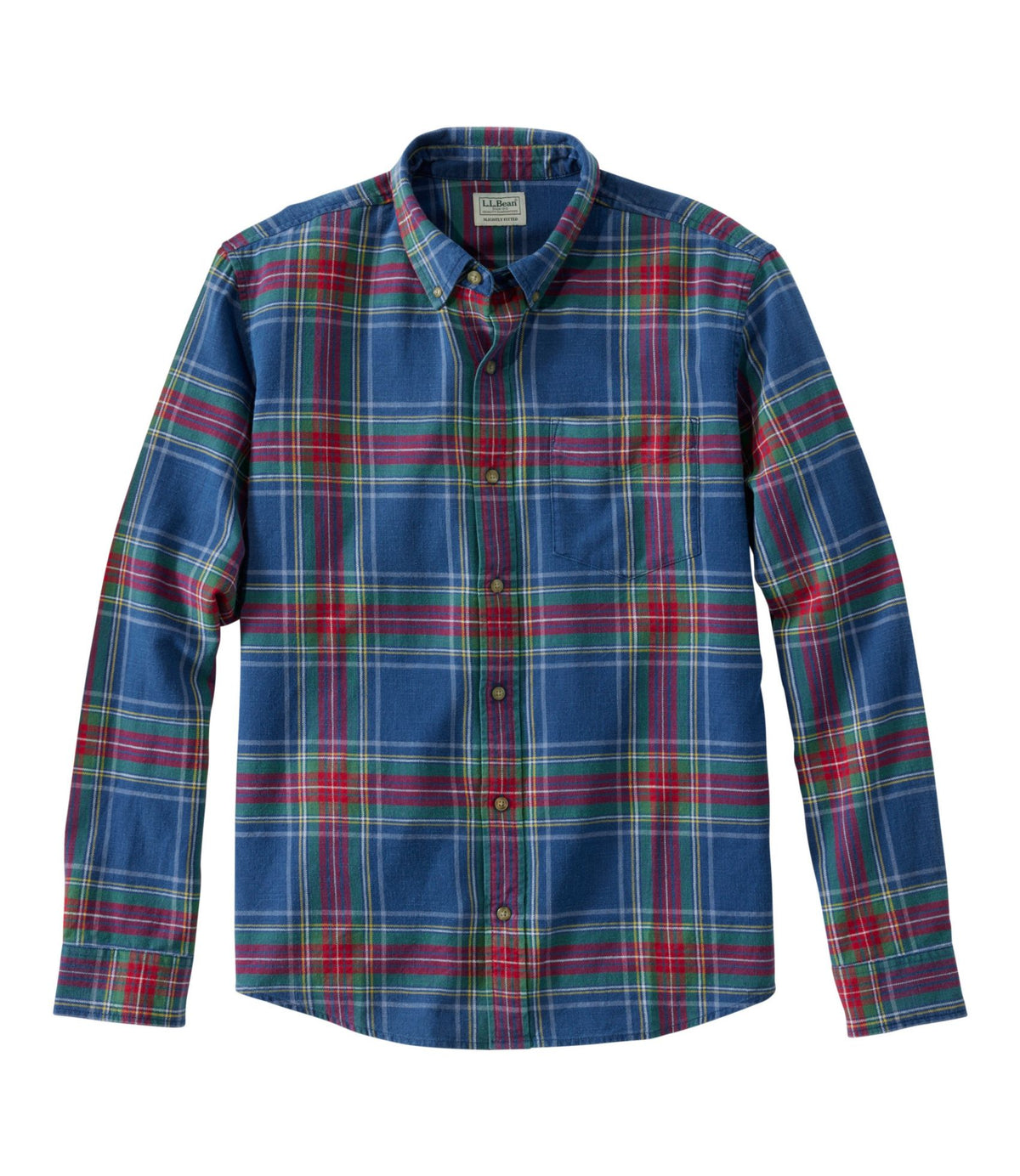 L.L.Bean Men's Sunwashed Twill Shirt, Slightly Fitted Untucked Fit