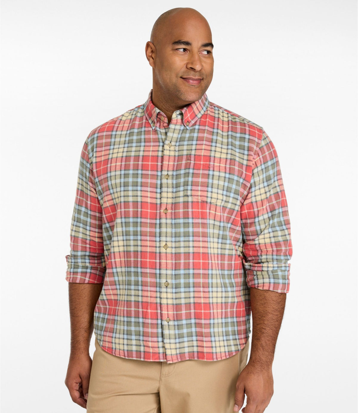 L.L.Bean Men's Sunwashed Twill Shirt, Slightly Fitted Untucked Fit