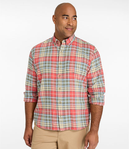 L.L.Bean Men's Sunwashed Twill Shirt, Slightly Fitted Untucked Fit