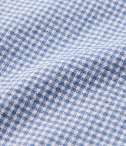 L.L.Bean Men's Comfort Stretch Performance® Seersucker Shirt, Long-Sleeve, Slightly Fitted Untucked Fit, Plaid Pale Rose