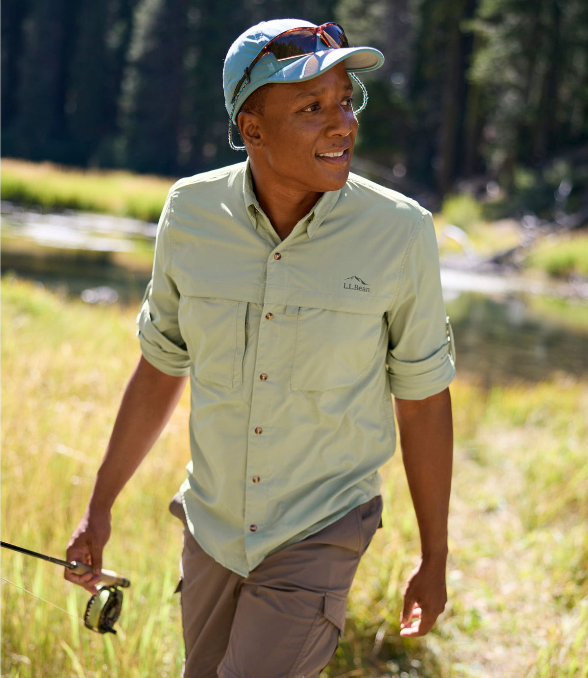 L.L.Bean Men's Tropicwear Shirt, Long-Sleeve Dusty Sage