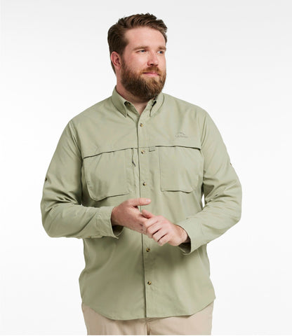 L.L.Bean Men's Tropicwear Shirt, Long-Sleeve Dusty Sage