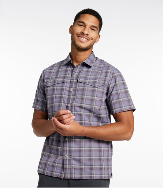 L.L.Bean Men's SunSmart® Cool Weave Shirt Short-Sleeve Evergreen/Iron