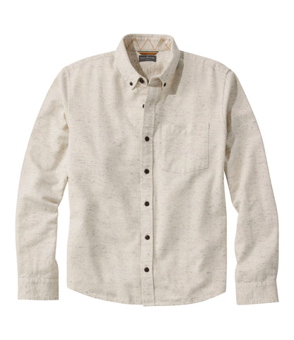 L.L.Bean Men's Signature Donegal Woven Shirt, Long-Sleeve Cream