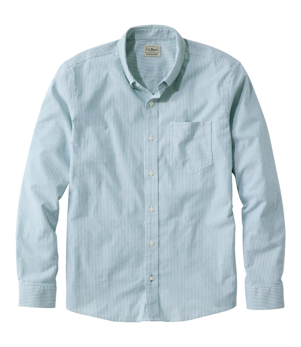 L.L.Bean Men's Comfort Stretch Oxford Shirt, Slightly Fitted Untucked Fit, Stripe