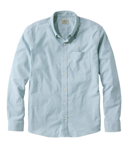 L.L.Bean Men's Comfort Stretch Oxford Shirt, Slightly Fitted Untucked Fit, Stripe