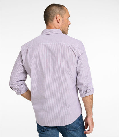L.L.Bean Men's Comfort Stretch Oxford Shirt, Slightly Fitted Untucked Fit, Stripe