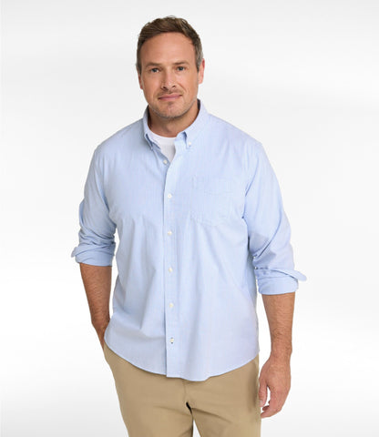L.L.Bean Men's Comfort Stretch Oxford Shirt, Slightly Fitted Untucked Fit, Stripe