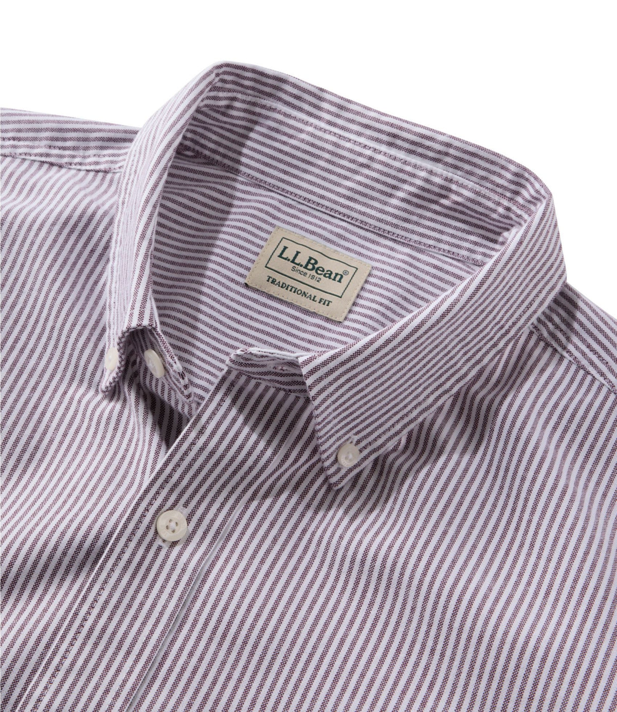 L.L.Bean Men's Comfort Stretch Oxford Shirt, Slightly Fitted Untucked Fit, Stripe