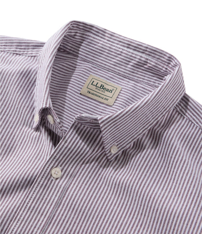 L.L.Bean Men's Comfort Stretch Oxford Shirt, Slightly Fitted Untucked Fit, Stripe