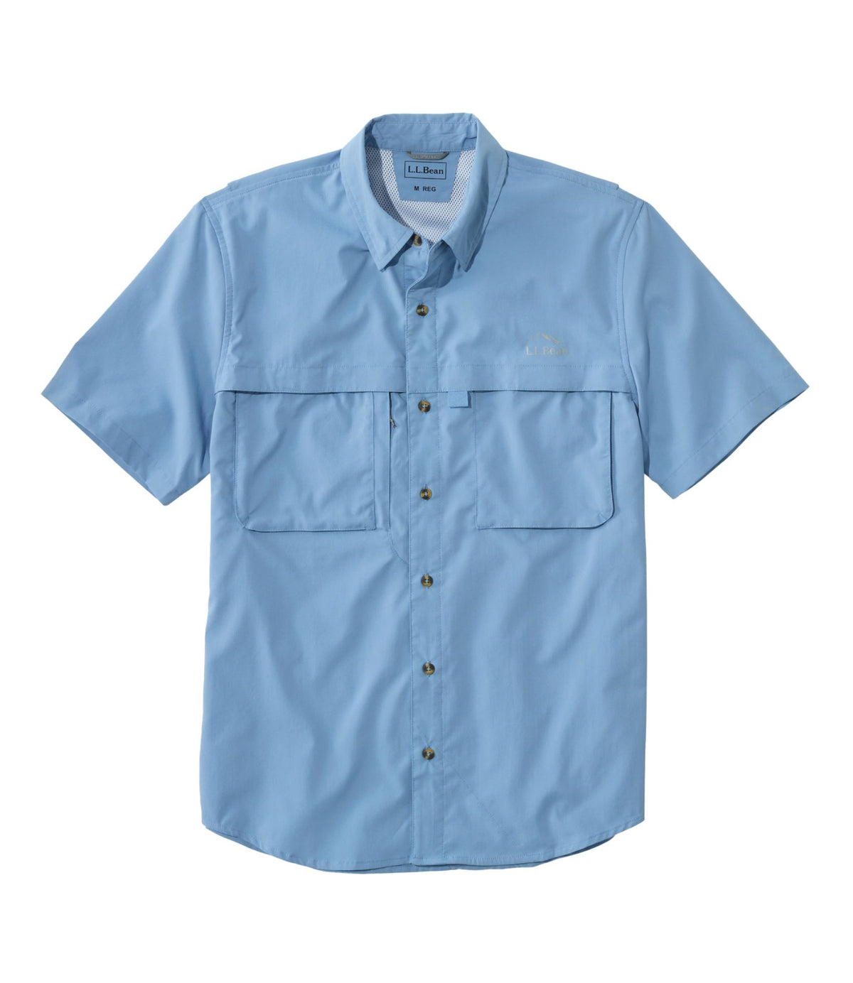 L.L.Bean Men's Tropicwear Shirt, Short-Sleeve Soft Blue