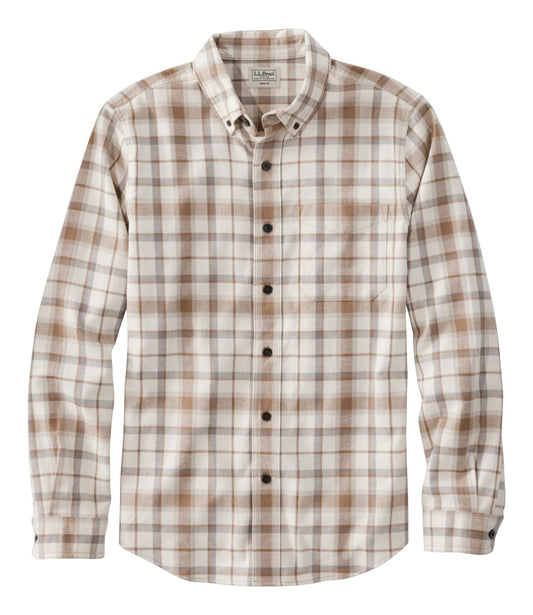 L.L.Bean Men's Scotch Plaid Flannel Shirt, Slim Fit Bean of Freeport Natural