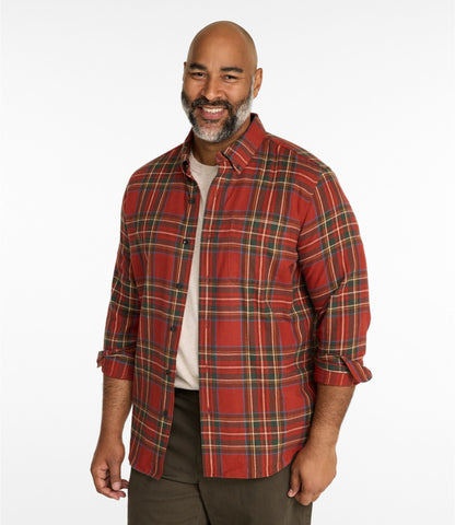 L.L.Bean Men's Scotch Plaid Flannel Shirt, Slim Fit Bean of Freeport Natural