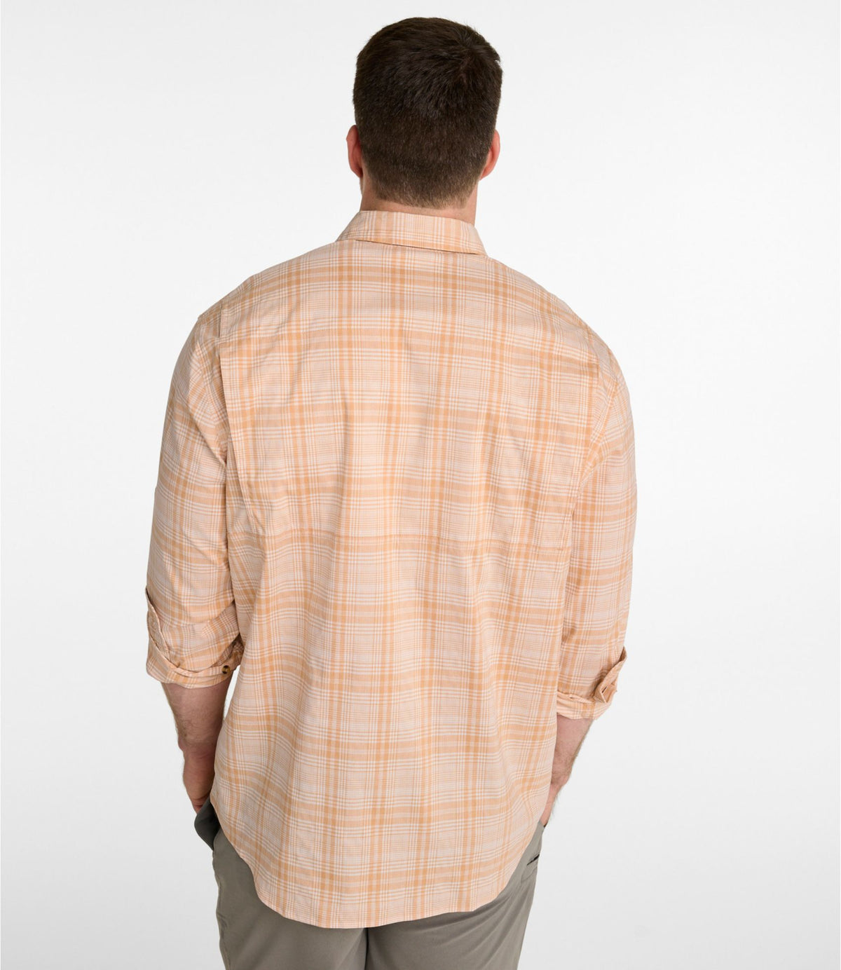 L.L.Bean Men's Tropicwear Shirt, Plaid Long-Sleeve Surf Blue