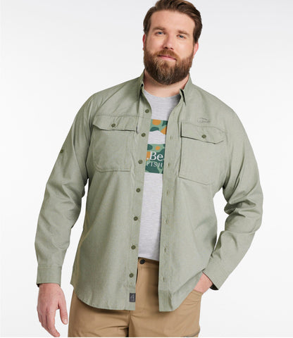 L.L.Bean Men's No Fly Zone Shirt, Long-Sleeve Deep Olive