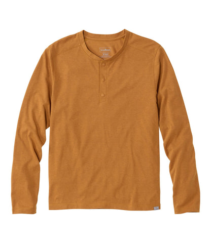 L.L.Bean Men's Multisport Lifestyle Henley, Long-Sleeve Dark Bronze Heather
