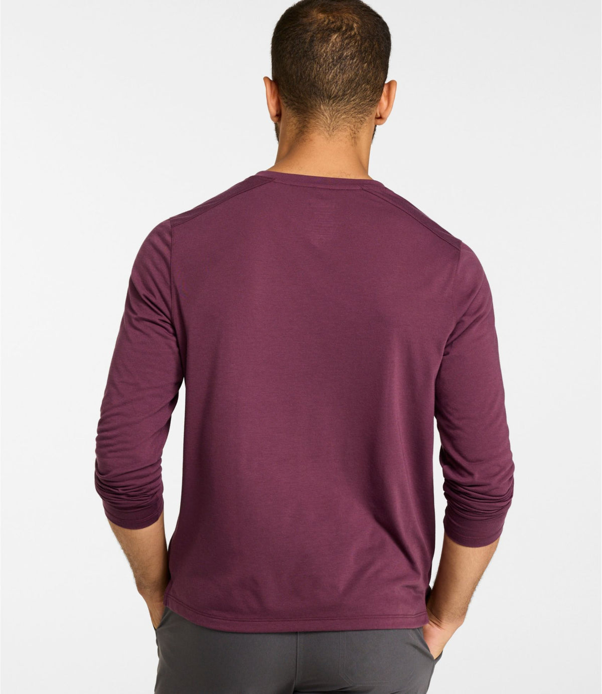L.L.Bean Men's Multisport Lifestyle Henley, Long-Sleeve Dark Bronze Heather