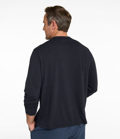 L.L.Bean Men's Multisport Lifestyle Henley, Long-Sleeve Dark Bronze Heather