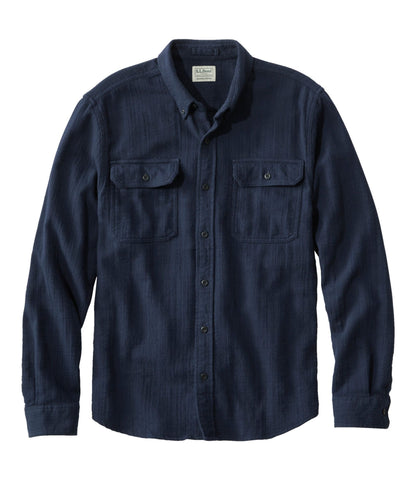 L.L.Bean Men's 1912 Field Flannel Shirt, Slightly Fitted Untucked Fit Classic Navy