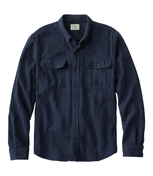 L.L.Bean Men's 1912 Field Flannel Shirt, Slightly Fitted Untucked Fit Classic Navy