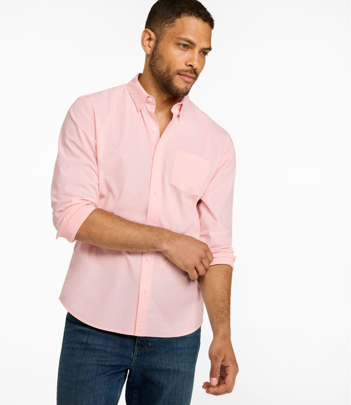 L.L.Bean Men's Comfort Stretch Performance® Shirt, Long-Sleeve, Slightly Fitted Untucked Fit Woodrose