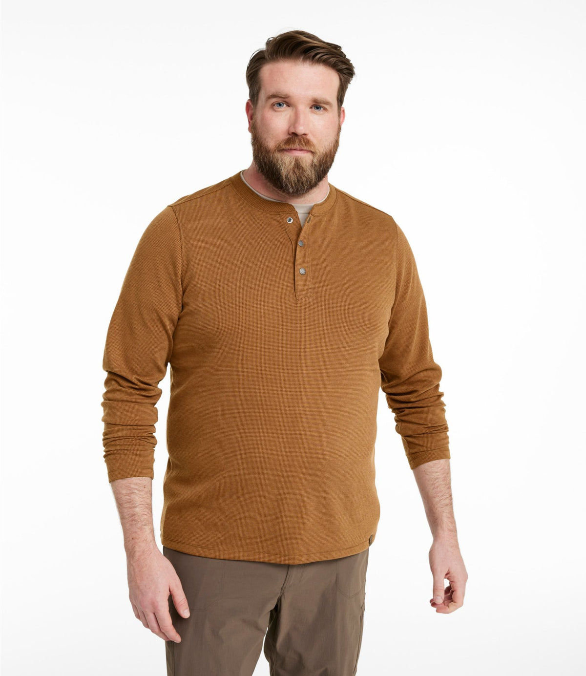 L.L.Bean Men's Mountainside Micro Waffle Henley Thyme