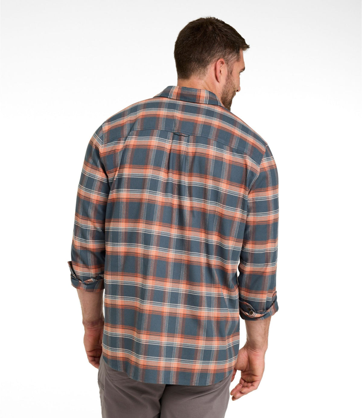 L.L.Bean Men's Mountainside Brushed Performance Shirt Deep Blue