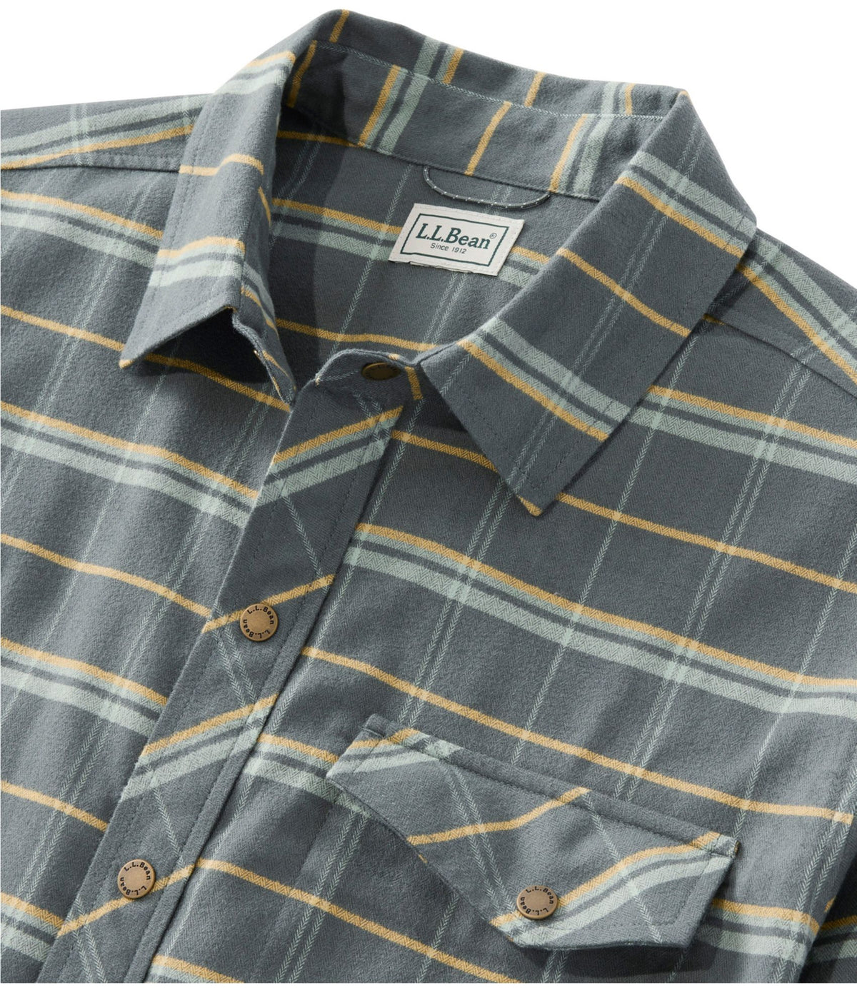 L.L.Bean Men's Mountainside Brushed Performance Shirt Deep Blue