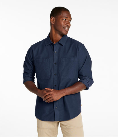 L.L.Bean Men's Bean's Moleskin Shirt, Slightly Fitted Untucked Fit
