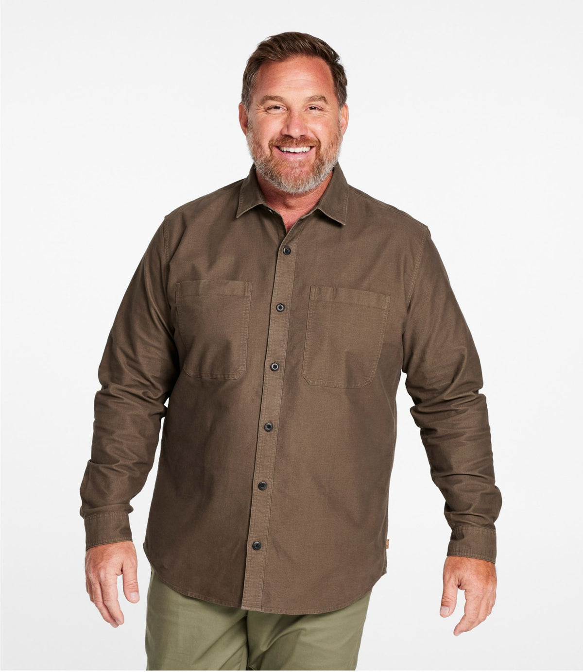 L.L.Bean Men's Bean's Moleskin Shirt, Slightly Fitted Untucked Fit