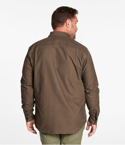 L.L.Bean Men's Bean's Moleskin Shirt, Slightly Fitted Untucked Fit