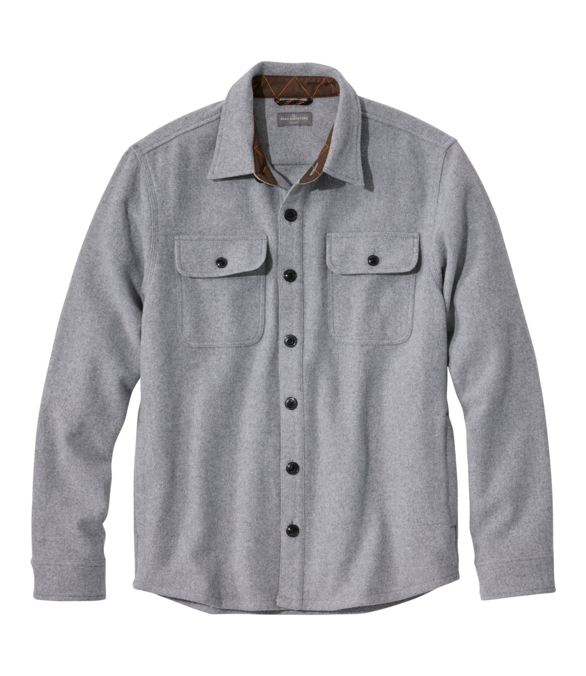 L.L.Bean Men's Signature Wool Workshirt Gray Heather